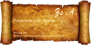 Zsatkovics Anna névjegykártya